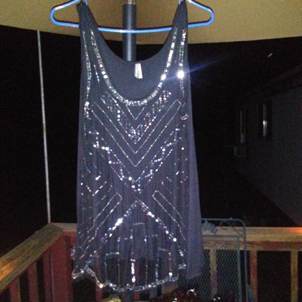 Sparkly black tank top